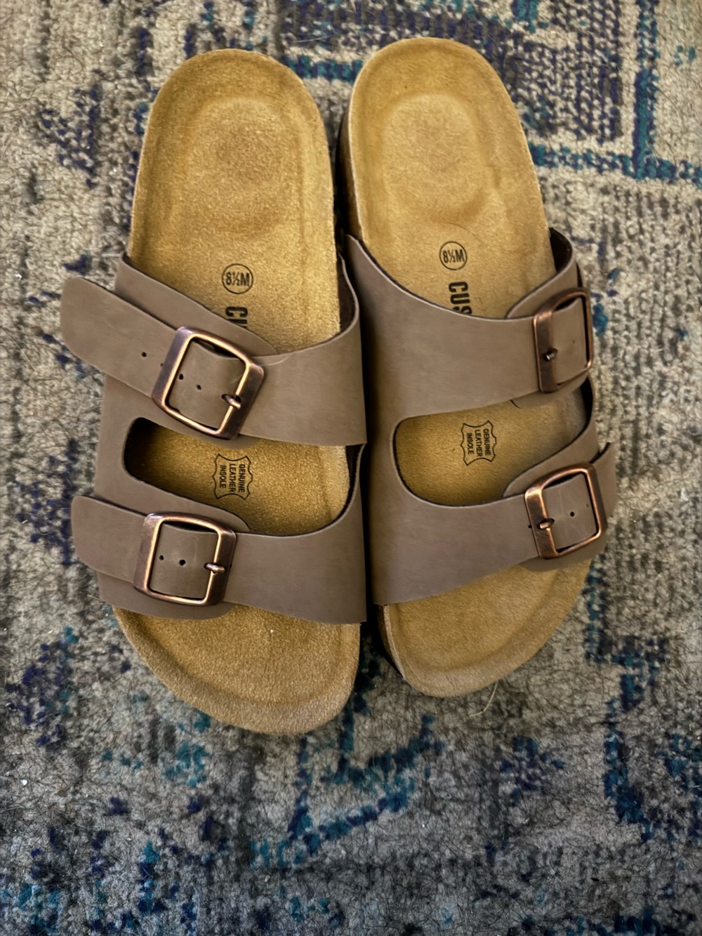 NWOT Cushionaire Comfort Double-Buckle Women's Slide Sandals in Brown